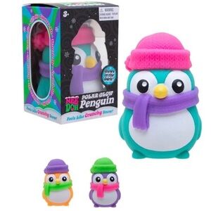 NeeDoh Polar Glow Penguin ~ Sensory Squeeze Toy ~ New ~(Main Color Teal)
